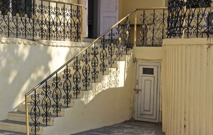 Balustrade-1 Old style railing painted black and gold.